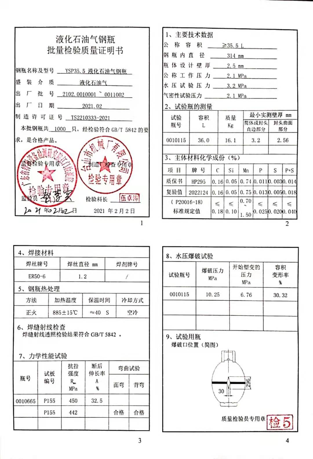 202102001PZS质量证明书