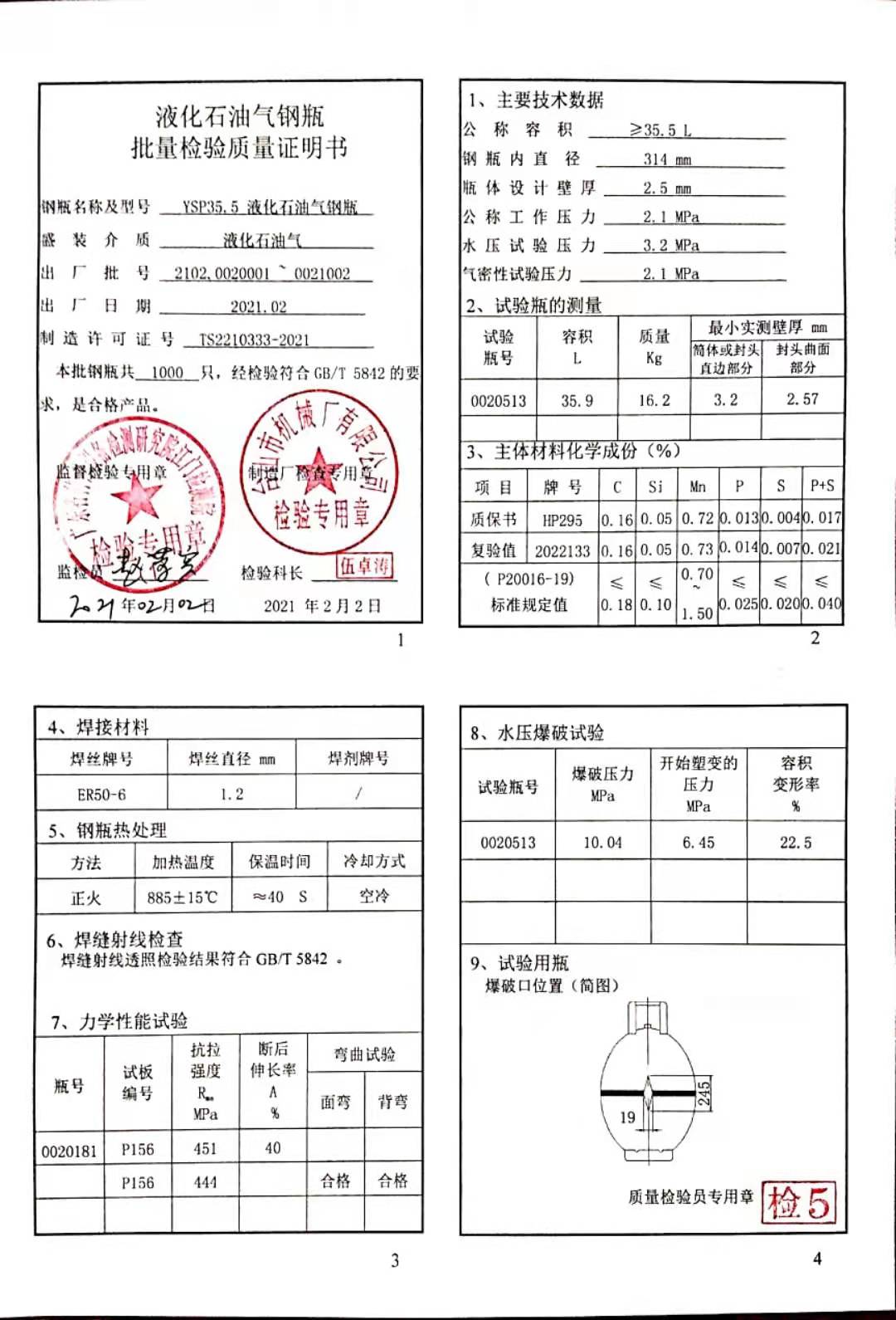 202102002PZS 质量证明书