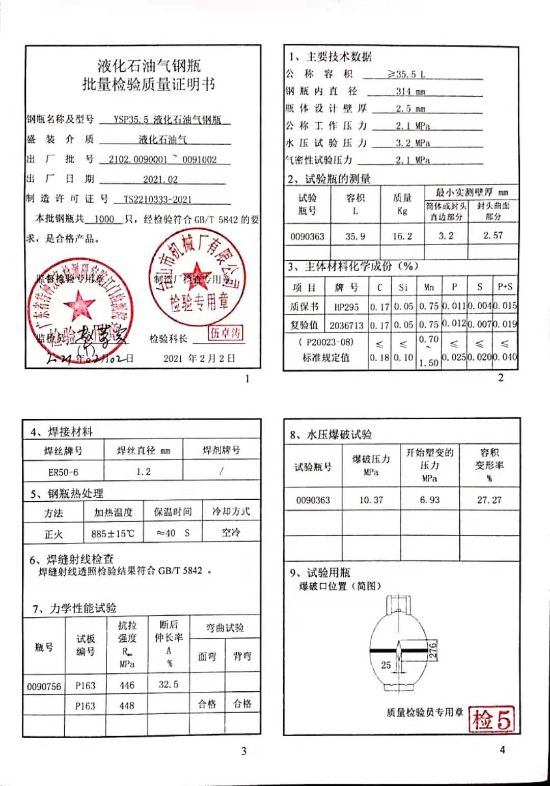202102009PZS 质量证明书